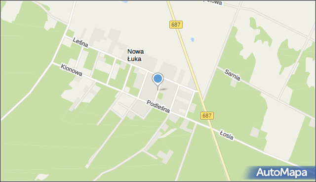 Nowa Łuka, Brzozowa, mapa Nowa Łuka