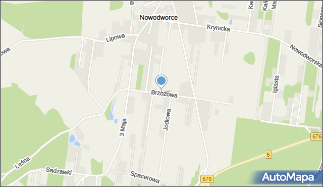 Nowodworce, Brzozowa, mapa Nowodworce