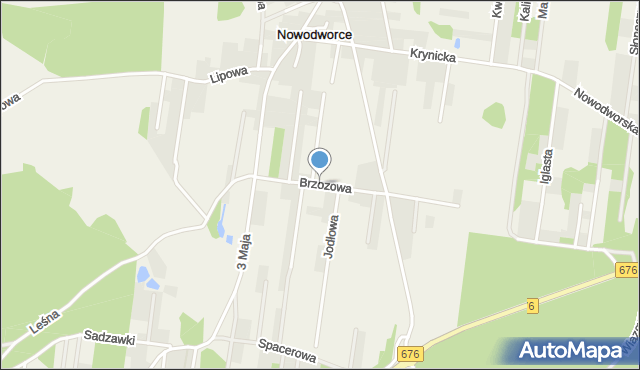 Nowodworce, Brzozowa, mapa Nowodworce