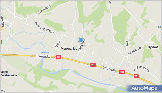 Nowy Sącz, Brenerów, mapa Nowego Sącza