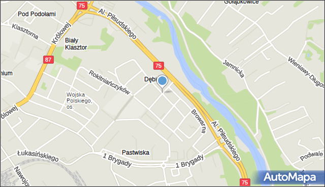 Nowy Sącz, Browarna, mapa Nowego Sącza