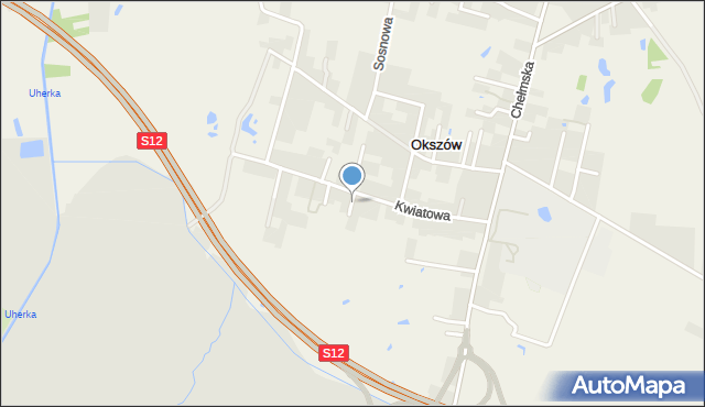 Okszów, Bratkowa, mapa Okszów