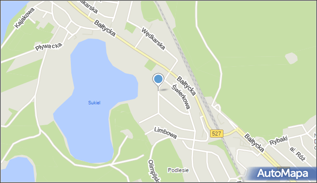 Olsztyn, Brzozowa, mapa Olsztyna