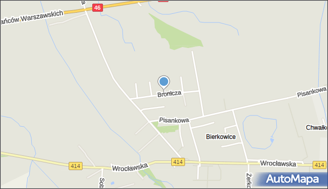 Opole, Bronicza Stanisława, mapa Opola