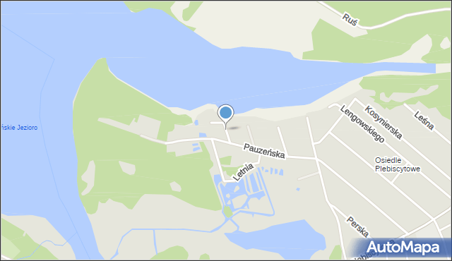 Ostróda, Brzegowa, mapa Ostróda