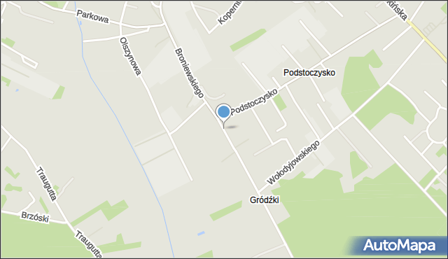 Ostrów Mazowiecka, Broniewskiego Władysława, mapa Ostrów Mazowiecka