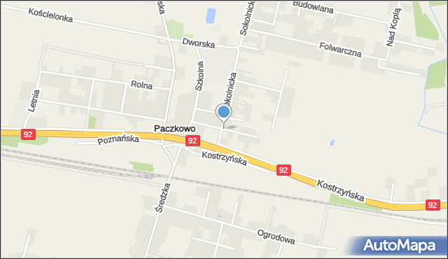 Paczkowo gmina Swarzędz, Braterska, mapa Paczkowo gmina Swarzędz