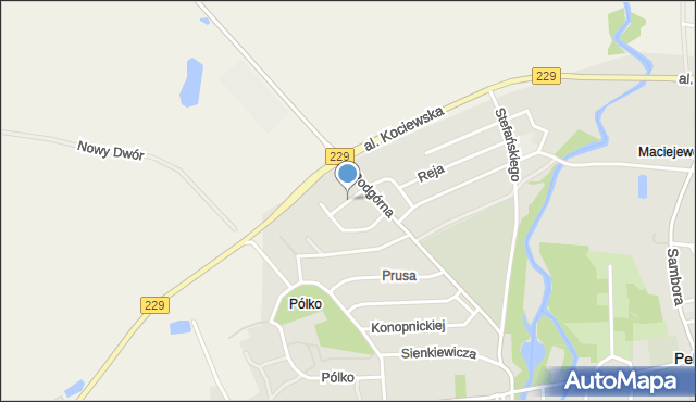 Pelplin, Broniewskiego, mapa Pelplin