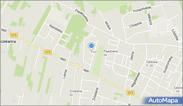 Piotrków Trybunalski, Braci Mycków, mapa Piotrków Trybunalski