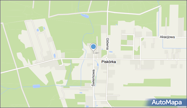 Piskórka, Brzozowa, mapa Piskórka