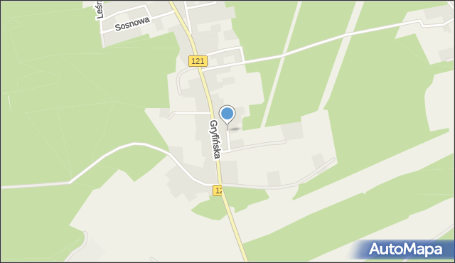 Pniewo gmina Gryfino, Brzozowa, mapa Pniewo gmina Gryfino