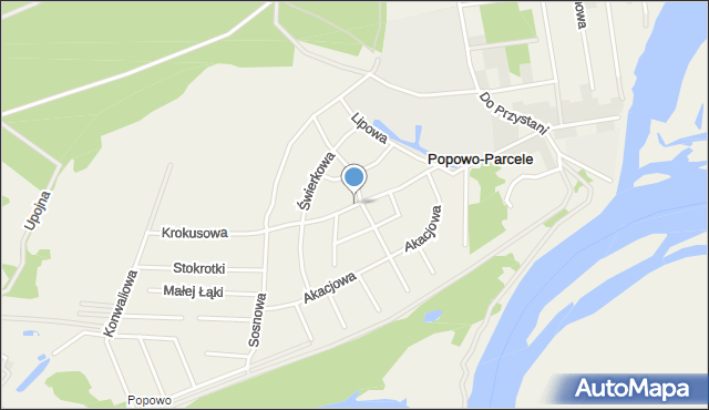 Popowo-Parcele, Brzozowa, mapa Popowo-Parcele