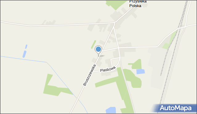 Przysieka Polska, Bruszczewska, mapa Przysieka Polska