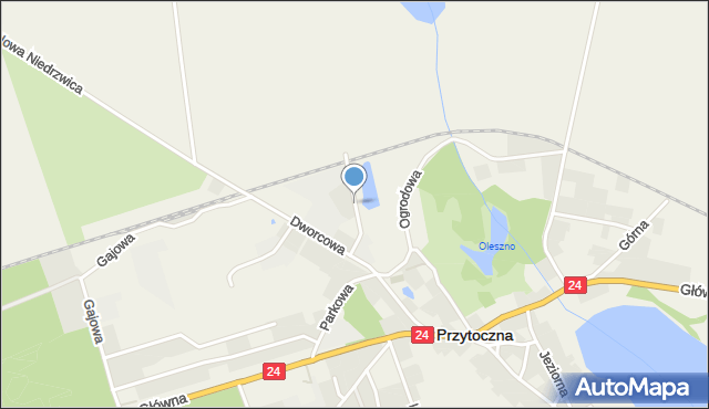 Przytoczna, Brzozowa, mapa Przytoczna