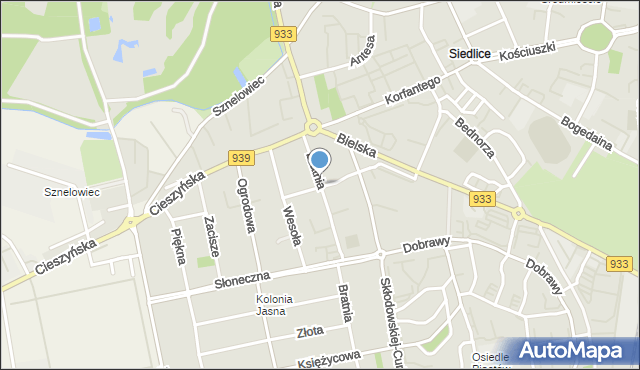 Pszczyna, Brylantowa, mapa Pszczyny