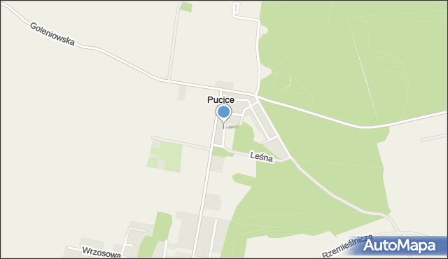 Pucice, Brzozowa, mapa Pucice