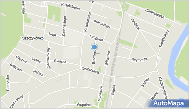 Puszczykowo powiat poznański, Brzozowa, mapa Puszczykowo powiat poznański