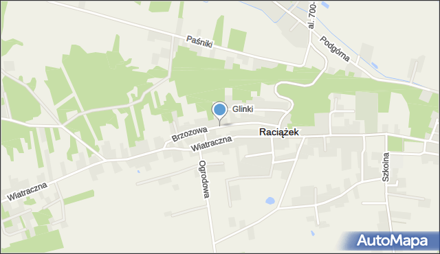 Raciążek, Brzozowa, mapa Raciążek