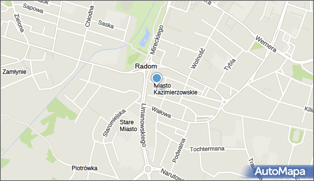 Radom, Brudna, mapa Radomia