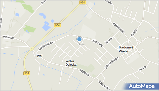 Radomyśl Wielki, Broniewskiego, mapa Radomyśl Wielki