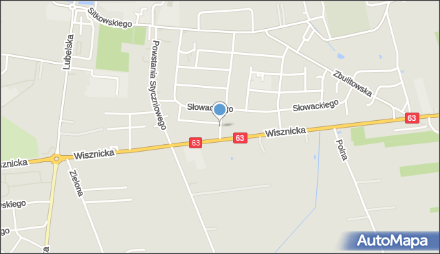 Radzyń Podlaski, Brzechwy Jana, mapa Radzyń Podlaski