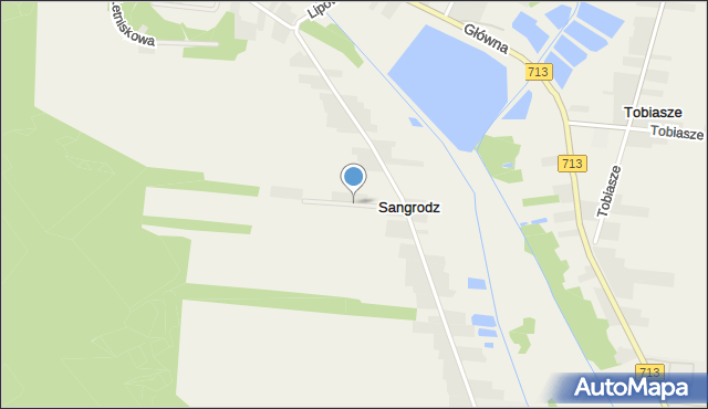Sangrodz, Brzozowa, mapa Sangrodz