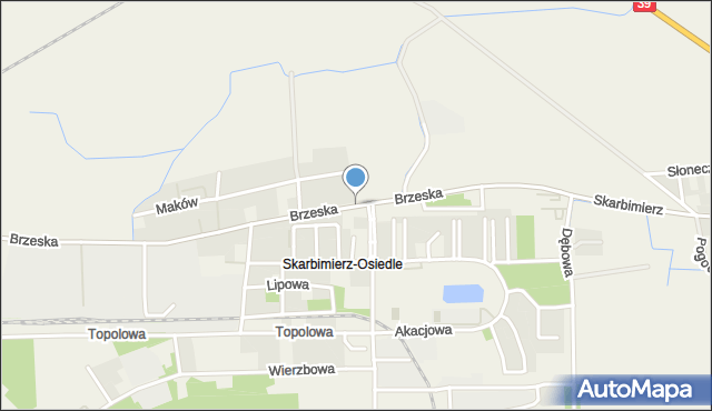 Skarbimierz-Osiedle, Brzeska, mapa Skarbimierz-Osiedle