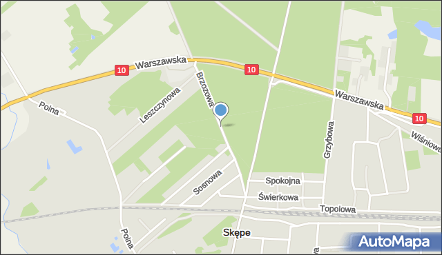 Skępe, Brzozowa, mapa Skępe