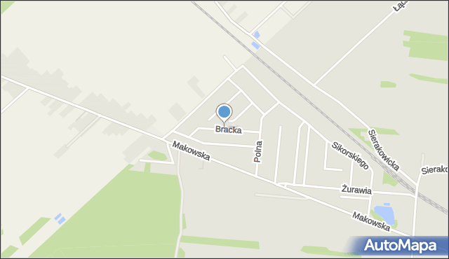 Skierniewice, Bracka, mapa Skierniewic