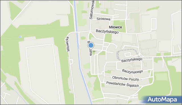 Sosnowiec, Bryniczna, mapa Sosnowca