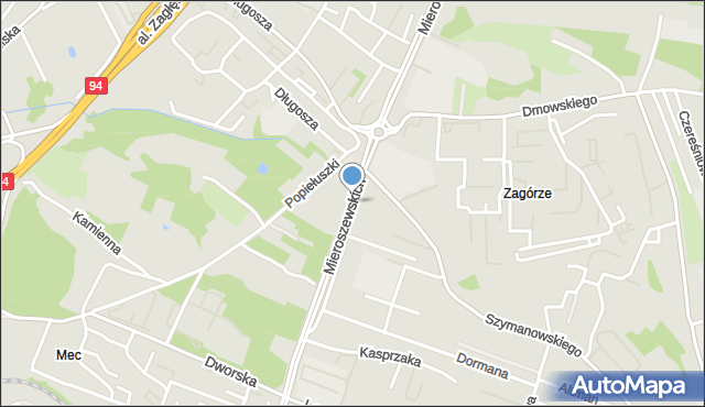 Sosnowiec, Braci Mieroszewskich, mapa Sosnowca