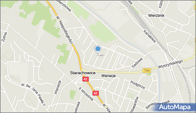 Starachowice, Bratkowa, mapa Starachowic