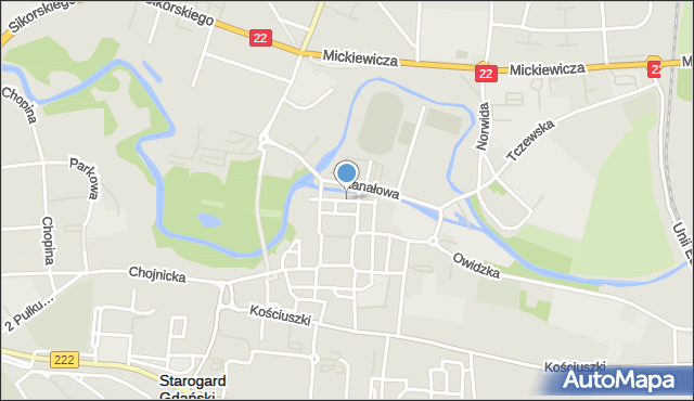 Starogard Gdański, Browarowa, mapa Starogard Gdański