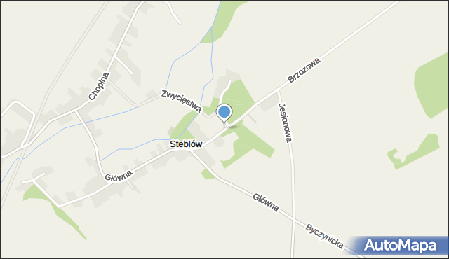 Steblów gmina Cisek, Brzozowa, mapa Steblów gmina Cisek