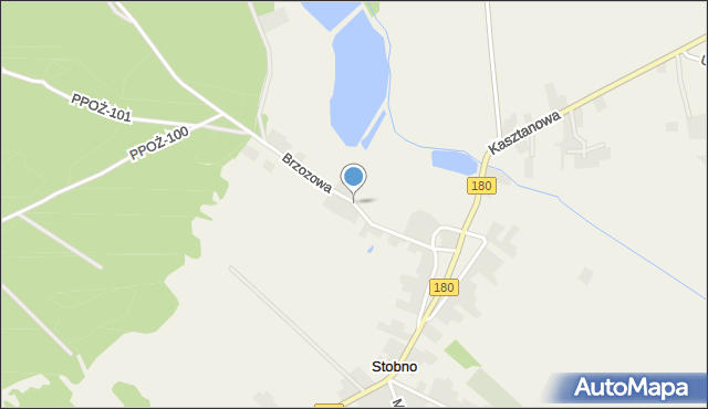 Stobno gmina Trzcianka, Brzozowa, mapa Stobno gmina Trzcianka