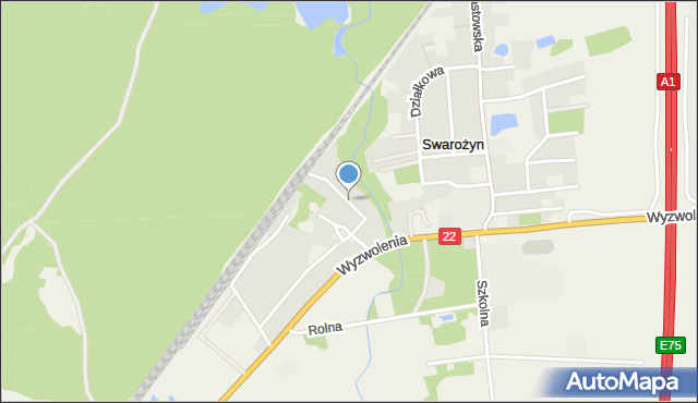 Swarożyn, Braterska, mapa Swarożyn