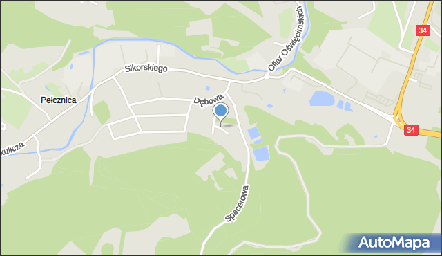 Świebodzice, Brzozowa, mapa Świebodzice