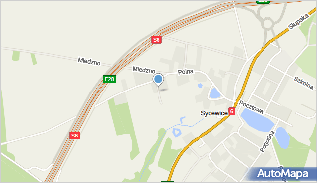 Sycewice, Brzozowa, mapa Sycewice