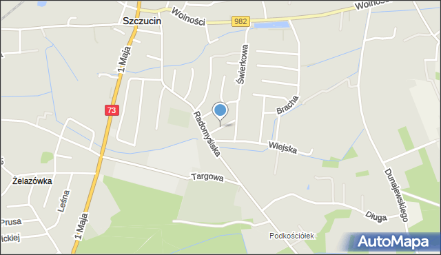 Szczucin, Brzozowa, mapa Szczucin