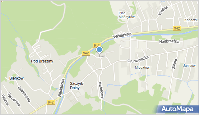 Szczyrk, Bratków, mapa Szczyrk