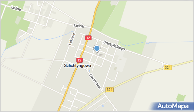 Szlichtyngowa, Browarowa, mapa Szlichtyngowa