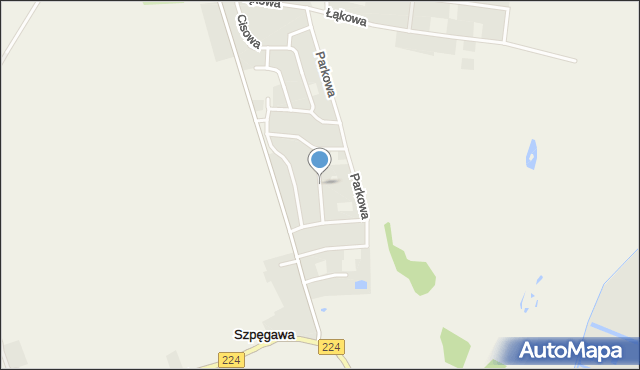 Szpęgawa, Brzozowa, mapa Szpęgawa