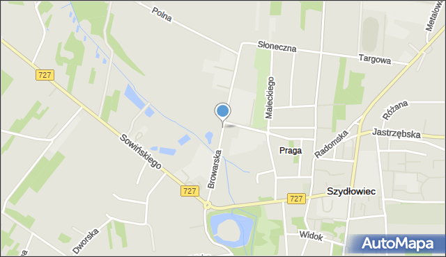 Szydłowiec, Browarska, mapa Szydłowiec