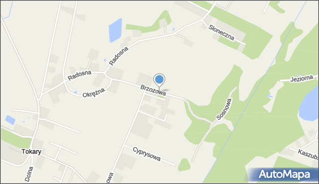 Tokary gmina Przodkowo, Brzozowa, mapa Tokary gmina Przodkowo