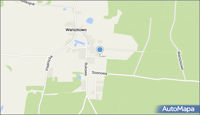 Warszkowo gmina Wejherowo, Brzozowa, mapa Warszkowo gmina Wejherowo