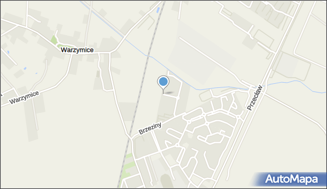 Warzymice, Brzeziny, mapa Warzymice