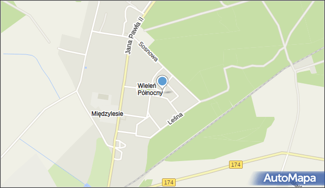 Wieleń powiat czarnkowsko-trzcianecki, Brzozowa, mapa Wieleń powiat czarnkowsko-trzcianecki