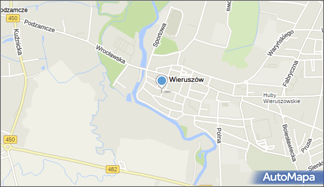 Wieruszów, Braci Polaków, mapa Wieruszów