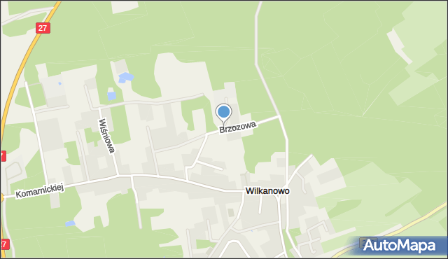 Wilkanowo gmina Świdnica, Brzozowa, mapa Wilkanowo gmina Świdnica