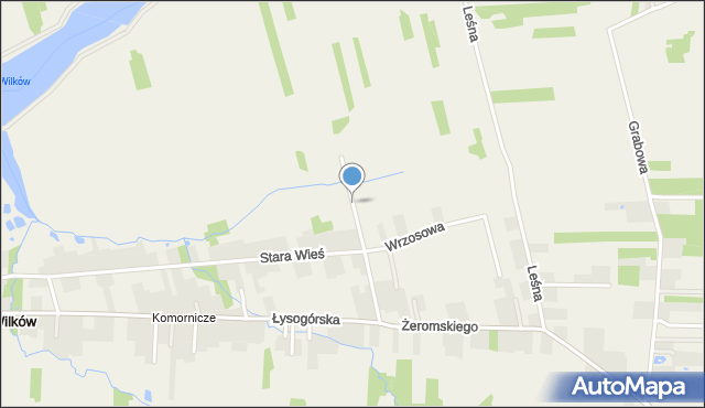 Wilków gmina Bodzentyn, Brzozowa, mapa Wilków gmina Bodzentyn